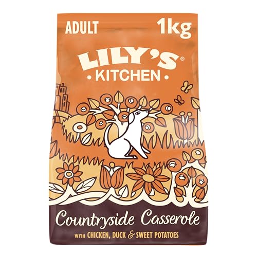 Lily's Kitchen natürliches Trockenfutter für ausgewachsene Hunde Huhn und Ente Getreidefreies Rezept (4 x 1kg Pack) von Lily's Kitchen