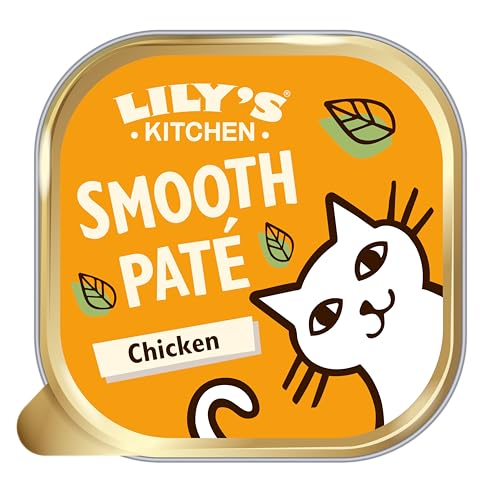 Lily's Kitchen Natürliches Nassfutter für ausgewachsene Katzen, Schale, Huhn - Pastete, Getreidefreies Rezept (19 x 85g schalen) von Lily's Kitchen