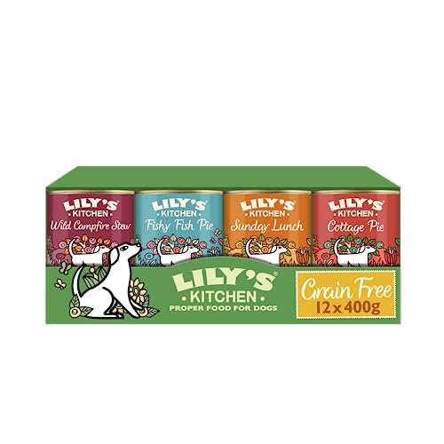 Lily's Kitchen natürliches Nassfutter für ausgewachsene Hunde, Dosen, getreidefreie Rezepturen, verschiedene Sorten (12 x 400g dosen) von Lily's Kitchen