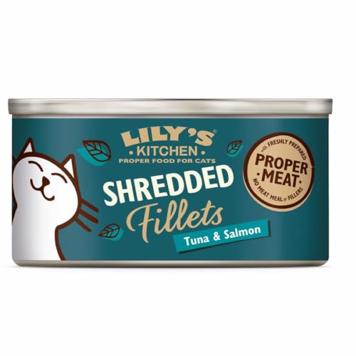 Lily's Kitchen Hergestellt aus natürlichen Zutaten Filet für ausgewachsene Katzen mit Thunfisch und Lachs 24 x 70 g von Lily's Kitchen