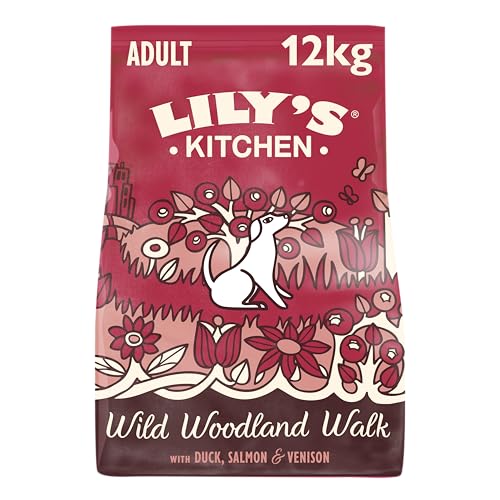 Lily's Kitchen Natürliches Trockenfutter für ausgewachsene Hunde, Ente Lachs und Hirsch, getreidefreies Rezept (12kg Pack) von Lily's Kitchen