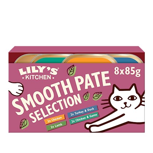 Lily's Kitchen Natürliches, zartes Pasteten-Nassfutter für ausgewachsene Katzen, Schalen, getreidefreie Rezepte, verschiedene Sorten (32 x 85g schalen) von Lily's Kitchen