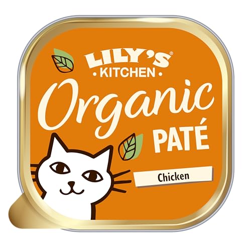 Lily's Kitchen Vollwertnahrung Nass Katzenfutter Bio-Paté für ausgewachsene Katzen 19 Schalen (19x85g) Hühnerfleisch von Lily's Kitchen