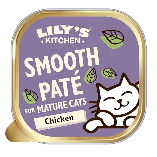 Lily's Kitchen Natürliches Pasteten-Nassfutter für ältere Katzen, Schale, getreidefreies Rezept mit Huhn (19 x 85g schalen) von Lily's Kitchen