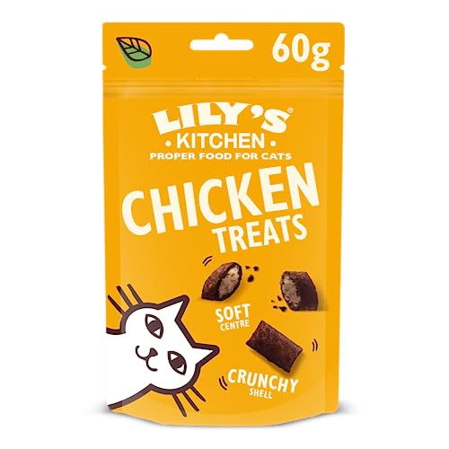 Lily's Kitchen Katzen Natürliche getreidefreie Kissen- Leckerlis für Katzen 10er Pack (10 x 60g) mit Huhn von Lily's Kitchen