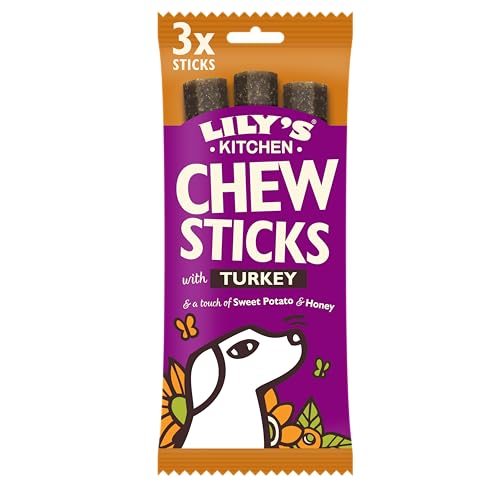 Lily's Kitchen Kaustangen mit Truthahn – getreidefreie natürliche zahnärztliche Hundeleckerlis (10 Packungen mit je 3 Kauspielen) von Lily's Kitchen
