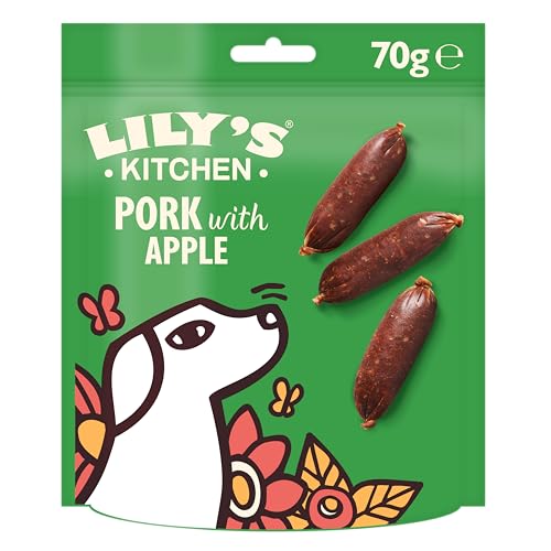 Lily's Kitchen Knackwürste mit Schweinefleisch und Äpfeln Leckerbissen für Hunde (8 x 70g) von Lily's Kitchen