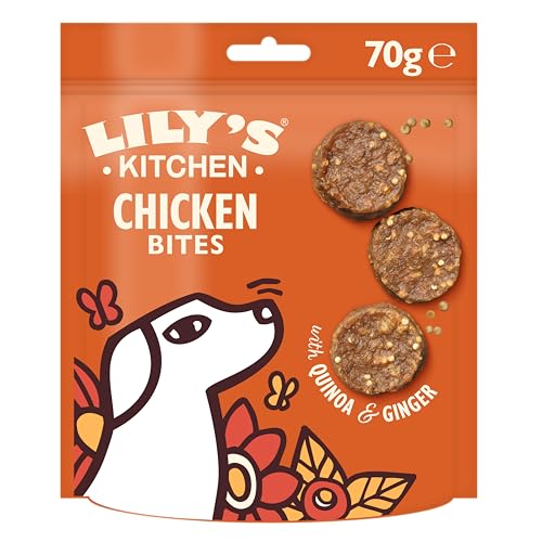 Lily’s Kitchen Leckerchen für ausgewachsene Hunde 8er Pack (8 x 70 g) Chicken Bites mit 80 % Huhn von Lily's Kitchen