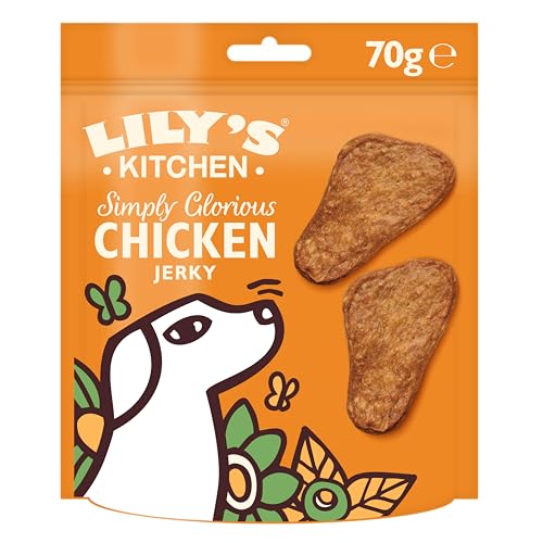 Lily’s Kitchen Leckerchen für ausgewachsene Hunde 8er Pack (8 x 70 g) Simply Glorious Chicken Jerky mit 80 % Huhn von Lily's Kitchen