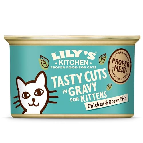 Lily's Kitchen Natural Adult Wet Cat Food in Gravy - Chicken & Ocean Fish Tasty Cuts - Complete Grain-Free Recipes (24 Tins x 85g) von Lily's Kitchen