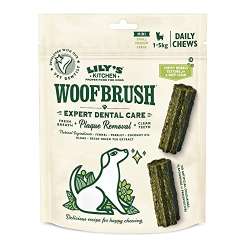 Lily's Kitchen Woofbrush Natürliche Leckerlis für ausgewachsene Hunde Zahnpflege-Kausnack - Mini Hund (1 Packung mit 10 Kausnacks - 13g) von Lily's Kitchen