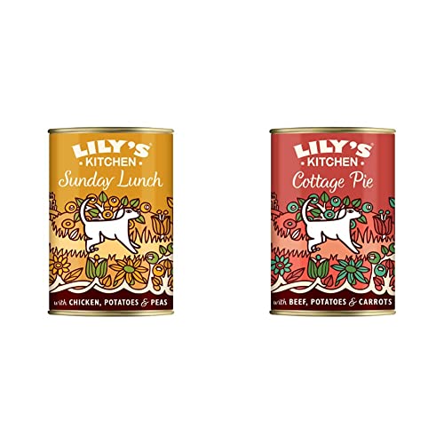 Lily's Kitchen - Nass Hundefutter für ausgewachsene Hunde 6er Pack (6 x 400g) - Sonntagsessen & - Nass Hundefutter für ausgewachsene Hunde 6er Pack (6 x 400g) - Fleisch-Kartoffel-Auflauf von Lily's Kitchen