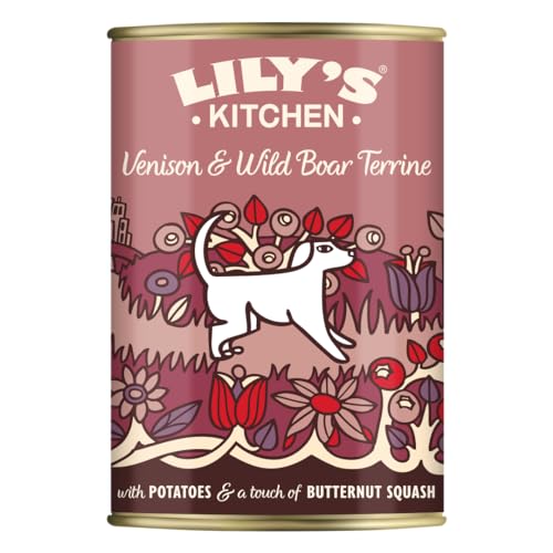 Lily's Kitchen Mit natürlichen Zutaten hergestellt Dosen-Nassfutter für ausgewachsene Hunde Terrine vom Reh und Wildschwein 400g von Lily's Kitchen