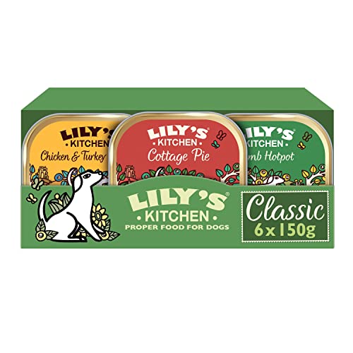 Lily's Kitchen - Nass Hundefutter für ausgewachsene Hunde 6er Schalen (6 x 150g) - Classic Dinner Multipack von Lily's Kitchen