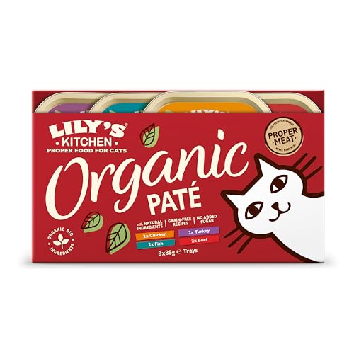 Lily's Kitchen Nass Katzenfutter Bio-Paté für ausgewachsene Katzen 32 Schalen (32x85g) Multipack von Lily's Kitchen