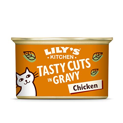 Lily's Kitchen Natürliches Nassfutter für ausgewachsene Katzen, Dose, Schmackhafte Stücke in Soße mit Huhn, getreidefreies Rezept (24 x 85g schalen) von Lily's Kitchen