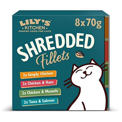 Lily’s Kitchen Nass Katzenfutter für Shredded Fillets 32er Pack (4 x 8 x 70g) Multipack von Lily's Kitchen