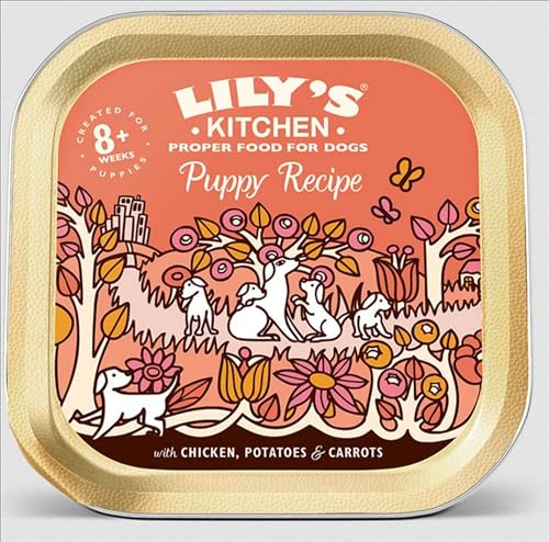 Lily's Kitchen Nasse Hundetablett, Welpenrezept, Huhn, 150 g, 10 Stück von Lily's Kitchen