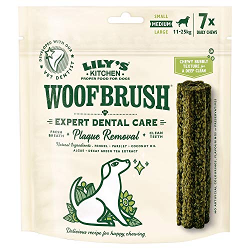 Lily's Kitchen Woofbrush Natürliche Leckerlis für ausgewachsene Hunde Zahnpflege-Kausnack - Mittlerer Hund (1 Packung mit 7 Kausnacks - 28g) von Lily's Kitchen