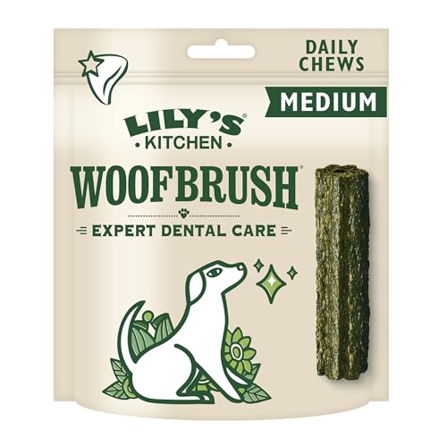 Lily's Kitchen Woofbrush Natürliche Leckerlis für ausgewachsene Hunde Zahnpflege-Kausnack - Mittlerer Hund (1 Packung mit 7 Kausnacks - 28g) von Lily's Kitchen