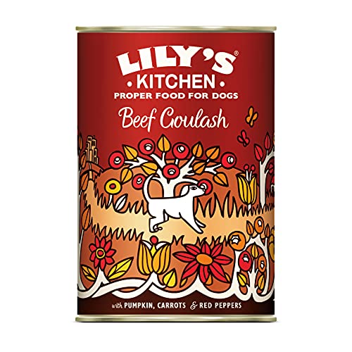 Lily's Kitchen Natürliches Nassfutter für ausgewachsene Hunde Dose - Rindsgulasch - Hundefutter Getreidefreies Rezept (6 x 400g dosen) von Lily's Kitchen