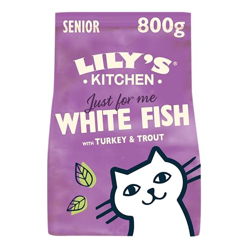 Lily’s Kitchen Vollwertnahrung Trocken Katzenfutter für Katzen ab 7 Jahren 4er Pack (4 x 800g) Fisch und Kräutern von Lily's Kitchen