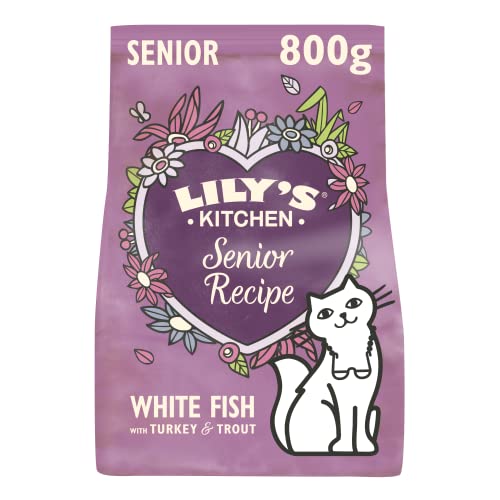 Lily's Kitchen Mit natürlichen Zutaten hergestellt Trockenfutter für Katzen Weißfisch mit Pute & Forelle Getreidefreie Rezeptur 4 x 800g von Lily's Kitchen