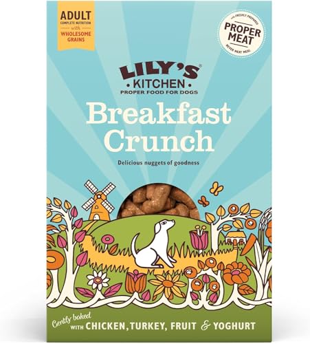 Lily‘s Kitchen Vollwertiges Trocken Hundefutter Breakfast Crunch für ältere Hunde (800g) Huhn, Pute, Früchten und Joghurt von Lily's Kitchen