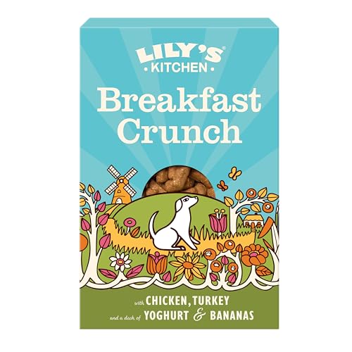 Lily‘s Kitchen Vollwertiges Trocken Hundefutter Breakfast Crunch für ältere Hunde (800g) Huhn, Pute, Früchten und Joghurt von Lily's Kitchen