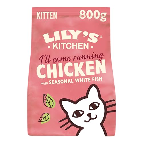 Lily's Kitchen Natürliches Trockenfutter für Kätzchen Huhn und Weißfisch (4 x 800g Pack) von Lily's Kitchen