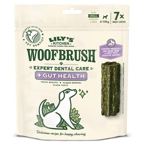 Lily's Kitchen Woofbrush Dental Chew with Gut Health — Natürliche Zahnstäbchen für kleine Hunde, 7 Stück (5 Stück) von Lily's Kitchen