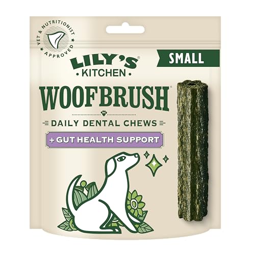 Lily's Kitchen Woofbrush Dental Chew with Gut Health — Natürliche Zahnstäbchen für kleine Hunde, 7 Stück (5 Stück) von Lily's Kitchen