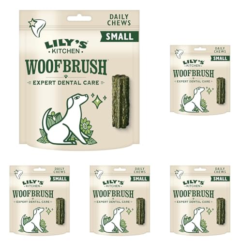 Lily's Kitchen Woofbrush Natürliche Leckerlis für ausgewachsene Hunde Zahnpflege-Kausnack - Kleiner Hund (1Packung mit 7 Kausnacks - 22g) (Packung mit 5) von Lily's Kitchen