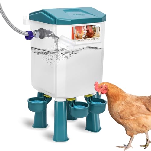 Lilyang Schwimmgesteuerte automatische Hühnerbewässerung für kontinuierliches Wasser, freistehende Hühnerbewässerung mit Schlauchverlängerungsadaptern, automatische Geflügelbewässerung für Huhn von Lilyang