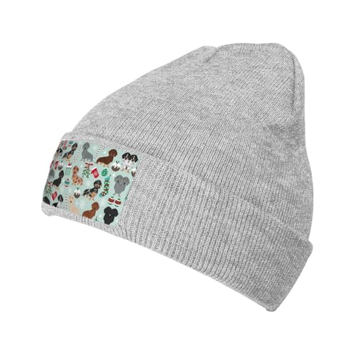 Dog Flora, warme Strickmütze, Unisex, Winter, weich, lässig, Zopfbündchen, Totenkopfmütze mit lokalem Aufdruck Dog Flora, warme Strickmütze, Unisex, Winter, weich, lässig, Zopfbündchen, Totenkopfmütze mit lokalem Aufdruck von LimPac