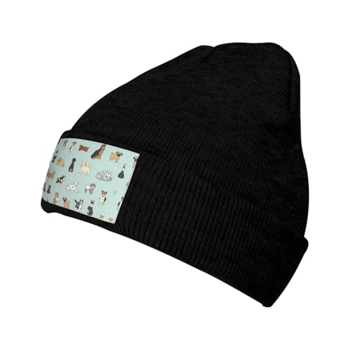 Warme Strickmütze für Hunde, Unisex, Winter, weich, lockere Zopfmanschette, Totenkopfmütze mit lokalem Aufdruck Warme Strickmütze für Hunde, Unisex, Winter, weich, lockere Zopfmanschette, Totenkopfmütze mit lokalem Aufdruck von LimPac