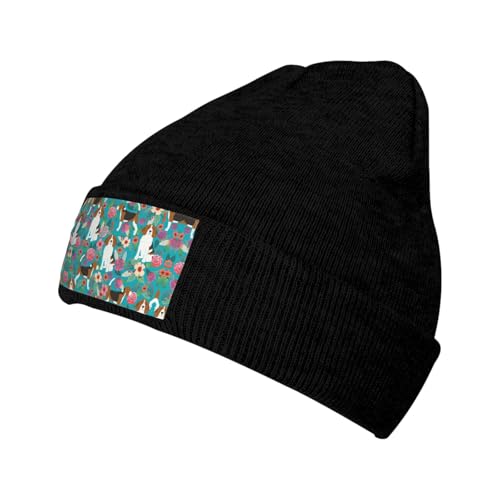 Warme Strickmütze für Hunde, Unisex, Winter, weich, lockere Zopfmanschette, Totenkopfmütze mit lokalem Aufdruck Warme Strickmütze für Hunde, Unisex, Winter, weich, lockere Zopfmanschette, Totenkopfmütze mit lokalem Aufdruck von LimPac
