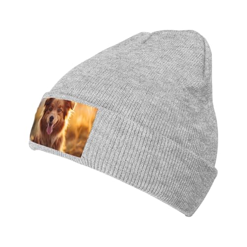 Warme Strickmütze für Welpen, Unisex, warm, Winter, weich, lässig, Zopfmanschette, Totenkopfmütze mit lokalem Aufdruck Warme Strickmütze für Welpen, Unisex, warm, Winter, weich, lässig, Zopfmanschette, Totenkopfmütze mit lokalem Aufdruck von LimPac