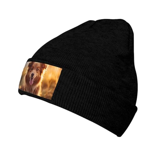 Warme Strickmütze für Welpen, Unisex, warm, Winter, weich, lässig, Zopfmanschette, Totenkopfmütze mit lokalem Aufdruck Warme Strickmütze für Welpen, Unisex, warm, Winter, weich, lässig, Zopfmanschette, Totenkopfmütze mit lokalem Aufdruck von LimPac