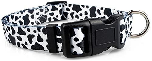 Limeloot Hundehalsband mit Kuh-Druck, Tiermotiv, für männliche und weibliche Hunde, Größe M von Limeloot