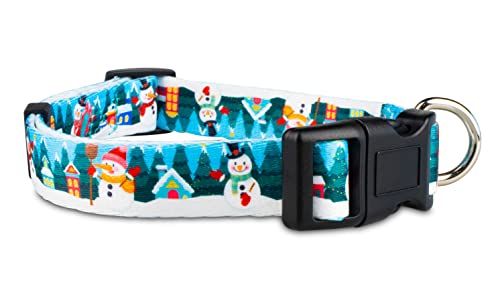 Limeloot Weihnachtshundehalsband, verstellbares Urlaubs-Hundehalsband in den Größen S, M und L, Winterhalsband für Jungen und Mädchen, Hunde, Schneemann, Größe S von Limeloot