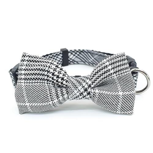 Gestreifter Karierter Kragen S Sichere Metallschnalle, Verstellbarer Karierter Stoff, Nylon Gurtband Kragen, modische Schmetterlingsmaschine für alle Hunde geeignet 1.0×20-30CM Grauweiß Gestreifter Karierter Kragen S Sichere Metallschnalle, Verstellbarer Karierter Stoff, Nylon Gurtband Kragen, modische Schmetterlingsmaschine für alle Hunde geeignet 1.0×20-30CM Grauweiß von Limin