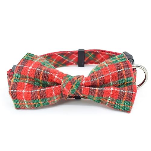 Gestreifter Karierter Kragen S Sichere Metallschnalle, Verstellbarer Karierter Stoff, Nylon Gurtband Kragen, modische Schmetterlingsmaschine für alle Hunde geeignet 1.0×20-30CM Rot Und Grün Gestreifter Karierter Kragen S Sichere Metallschnalle, Verstellbarer Karierter Stoff, Nylon Gurtband Kragen, modische Schmetterlingsmaschine für alle Hunde geeignet 1.0×20-30CM Rot Und Grün von Limin