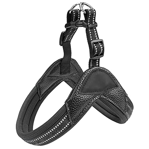 Reflektierende Seide Fischgräten Mit Leder Sandwich Atmungsaktives Mesh, Nylon Reflektierende Seide, Verstellbare Spannungsfreie Hundeweste, Geeignet Für Kleine Hunde 2.0×70-75CM Schwarz Reflektierende Seide Fischgräten Mit Leder Sandwich Atmungsaktives Mesh, Nylon Reflektierende Seide, Verstellbare Spannungsfreie Hundeweste, Geeignet Für Kleine Hunde 2.0×70-75CM Schwarz von Limin
