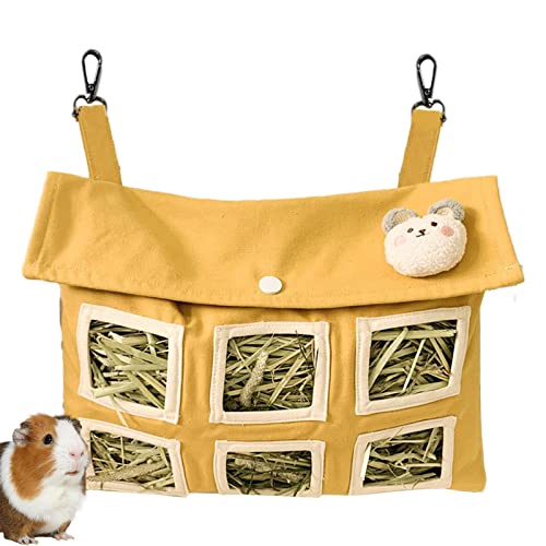 Hase Heusack - Niedliche Häschen-Heu-Tasche - Futtersack zum Aufhängen für Kleintiere, niedlich für Hamster, kleine Haustiere, mit 3 Löchern Limitoll von Limitoll