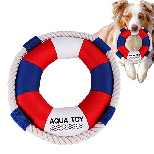 Limitoll Beißspielzeug für Hunde | Hündchen quietschendes Spielzeug mit Schwimmringform | Kauspielzeug aus natürlicher Baumwolle für große Hunde und mittelgroße Hunde Zahnreinigung Hundespielzeug von Limitoll