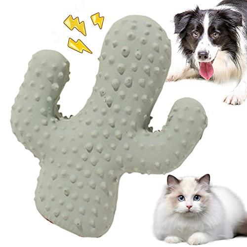 Limitoll Kauspielzeug für Welpen zum Zahnen | Quietschendes Hundespielzeug in Kaktusform | Interaktives Haustier-Kauspielzeug für die Zahnreinigung Kleiner, mittlerer und großer Rassen von Limitoll