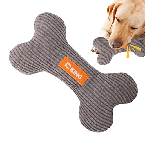 Plüsch-Hundespielzeug, quietschendes interaktives Zahnknochenspielzeug für Welpen, niedliches gefülltes Zahnspielzeug für den Heimpark, weiches Trainings-Beruhigungsspielzeug für kleine große Hunde von Limitoll