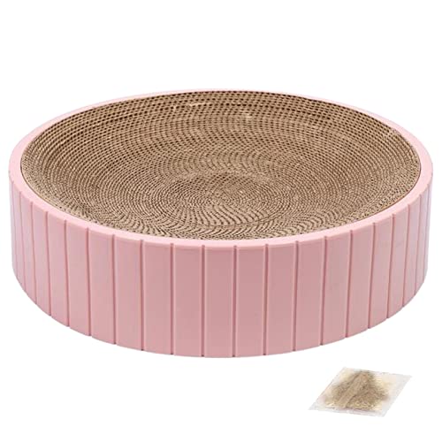 Round Cat Scratching Pad, Reversible Round Cat Scratcher Lounge Bed for Furniture Protection, Scratch Lounge with Catnip, Cat Training Toy Wear-Resistant Scratching Board von Limitoll