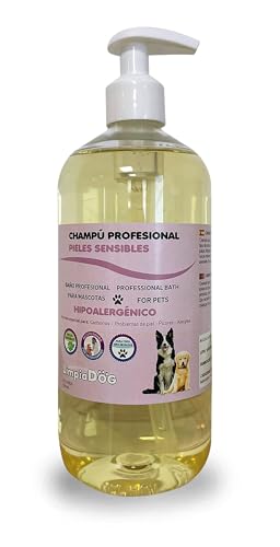 Cleandog LIMPIADOG Shampoo für Hunde, empfindliche Haut, sanft, hypoallergen, für alle Rassen und jedes Alter, mit 500-ml-Spender von Limpiadog